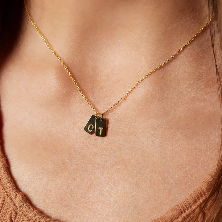 Personalized Initial Tag Pendant Necklace