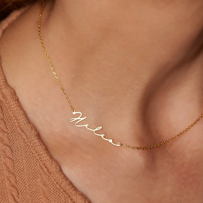 Michelle Cursive Neclice Personalized Cursive Name Necklace – BeccaPrado