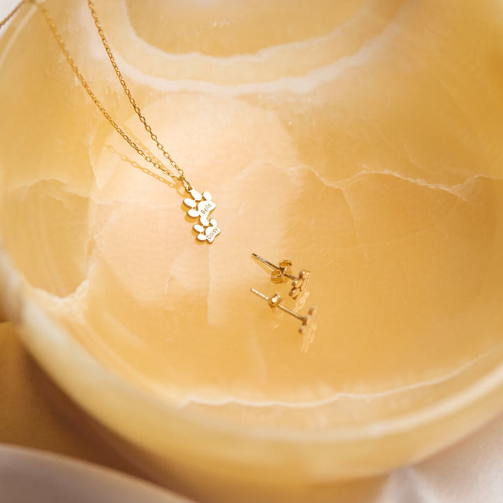 Engraved Paw Print Name Earrings
