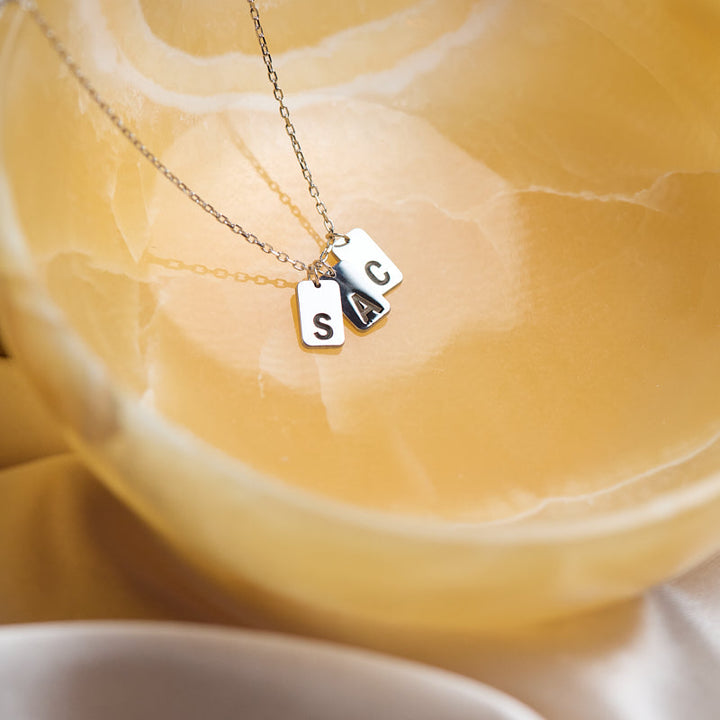 Personalized Initial Tag Pendant Necklace