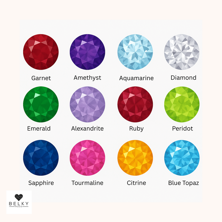 Sideways Initial Birthstone Necklace