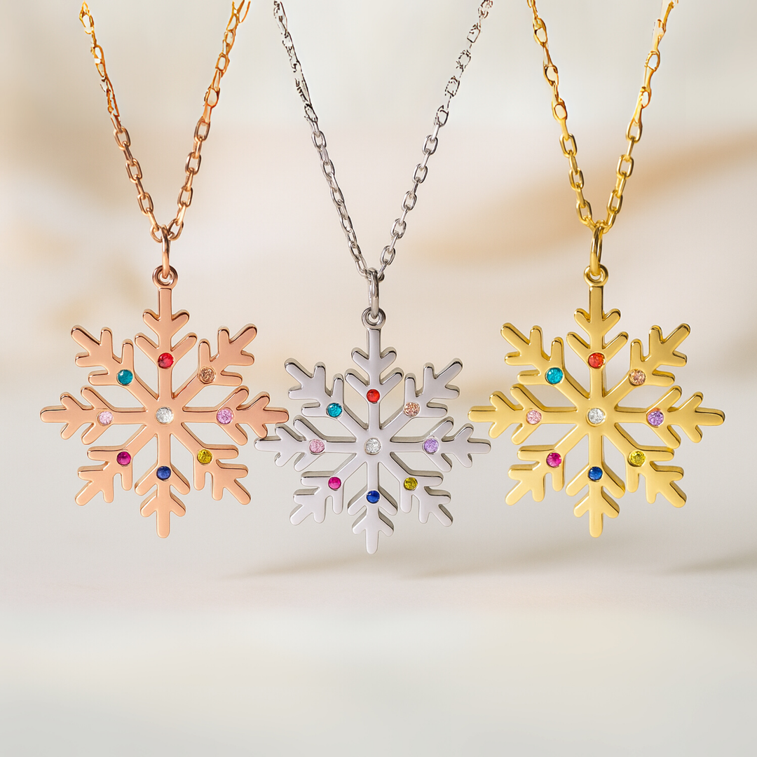 Snowflake Birthstone Necklace