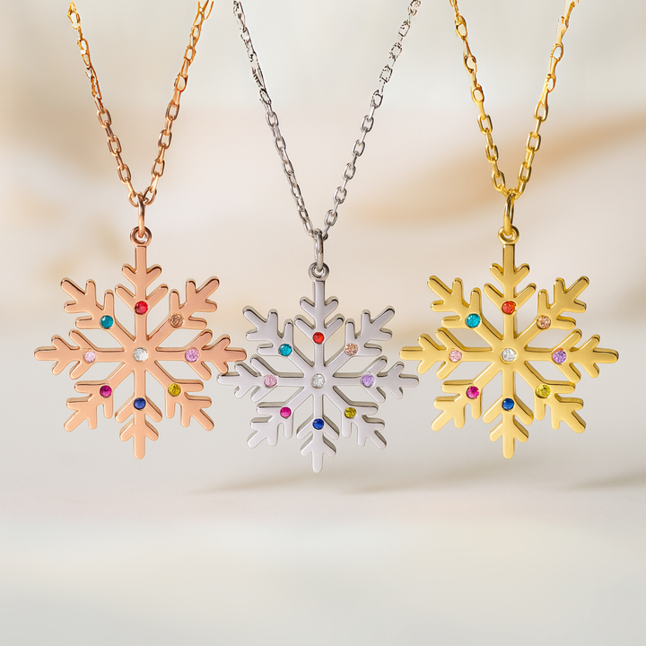 Snowflake Birthstone Necklace