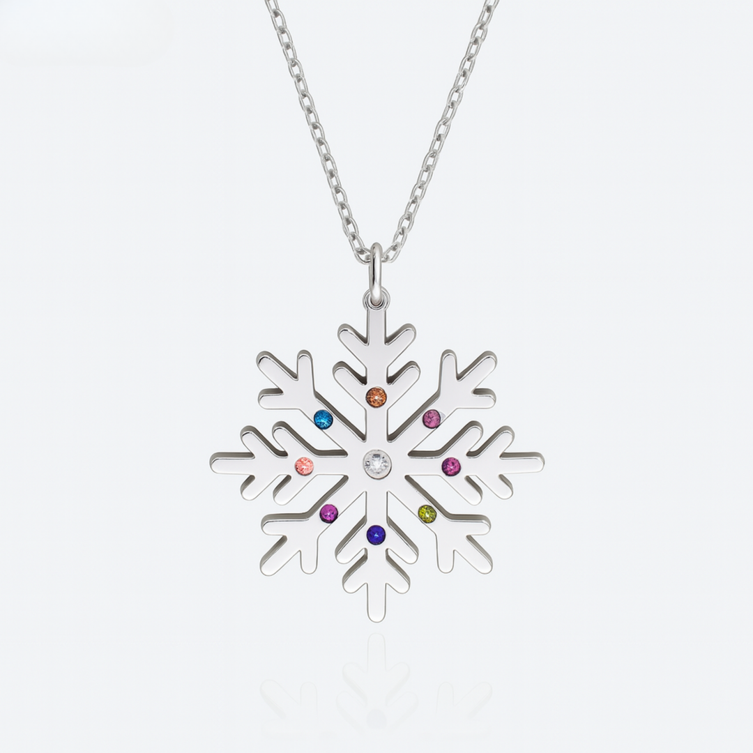 Snowflake Birthstone Necklace