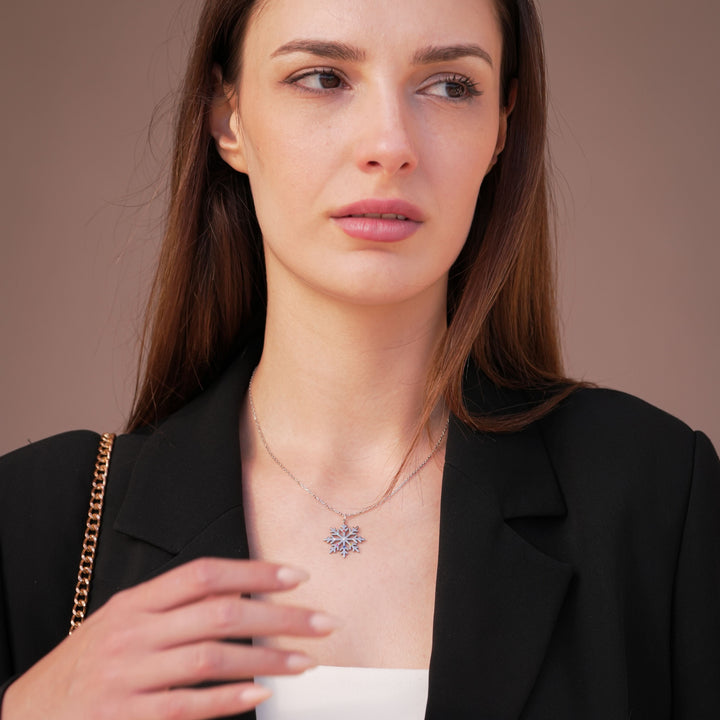 Snowflake Birthstone Necklace