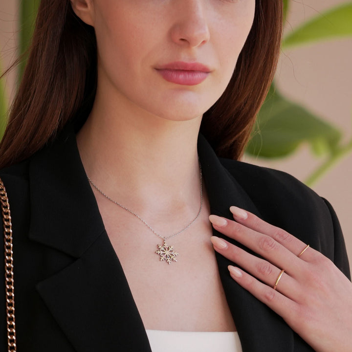 Snowflake Birthstone Necklace