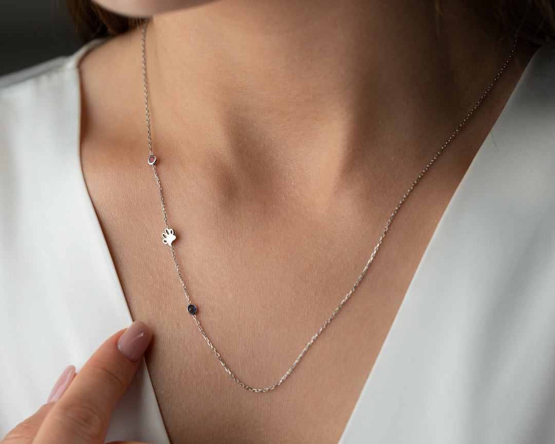 Sideways Birthstone Necklace