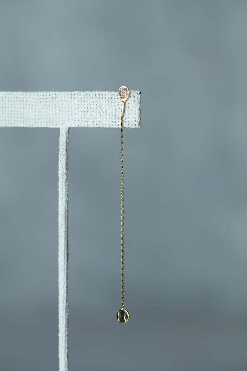 Tennis Racket & Ball Threader Earrings