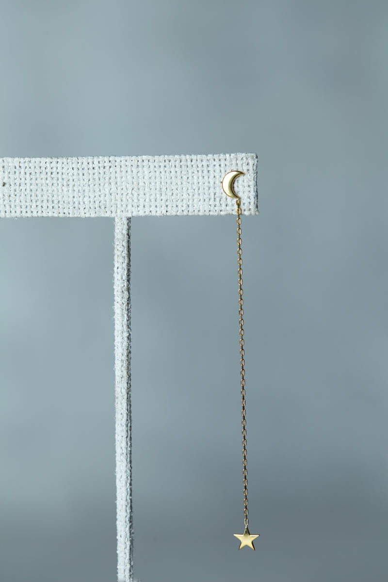 Moon & Star Threader Earrings