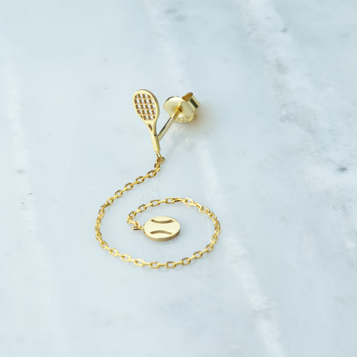 Tennis Racket & Ball Threader Earrings