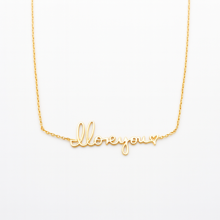 14K Solid Gold Handwriting Necklace