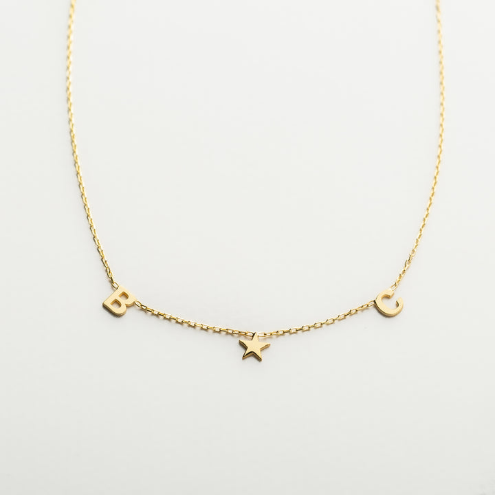 14K Solid Gold Initial & Symbol Necklace