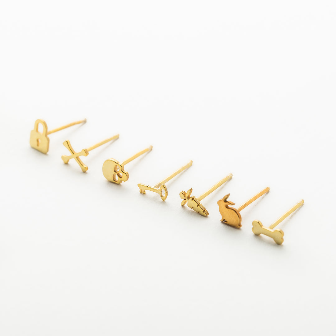Initial Earrings Set - Gold Plated