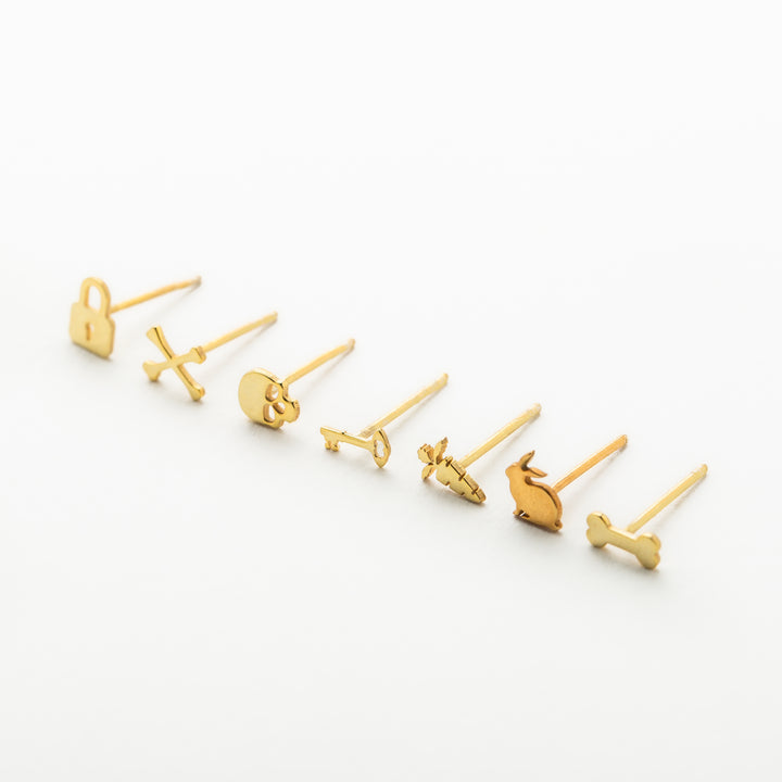 Initial Earrings Set - Gold Plated