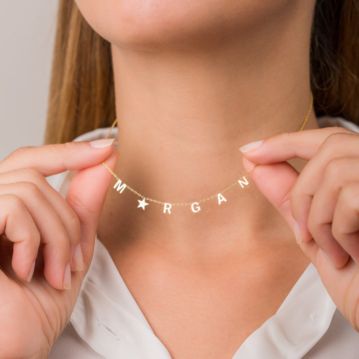 14K Solid Gold Initial & Symbol Necklace