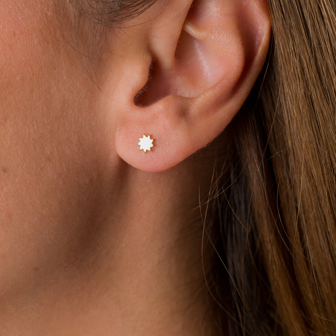 14K Solid Gold Letter Earrings