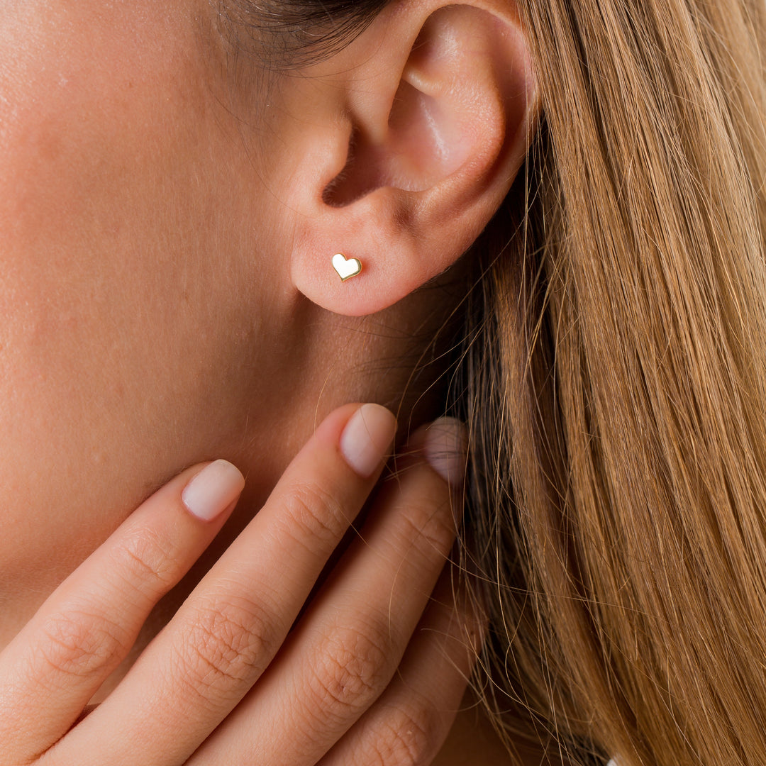 14K Solid Gold Letter Earrings