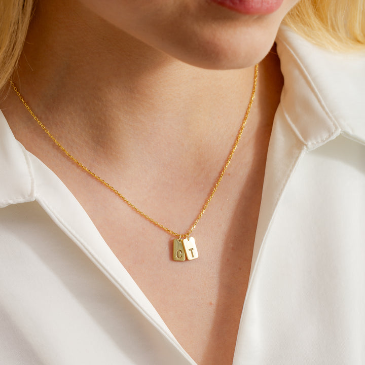 Personalized Initial Tag Pendant Necklace