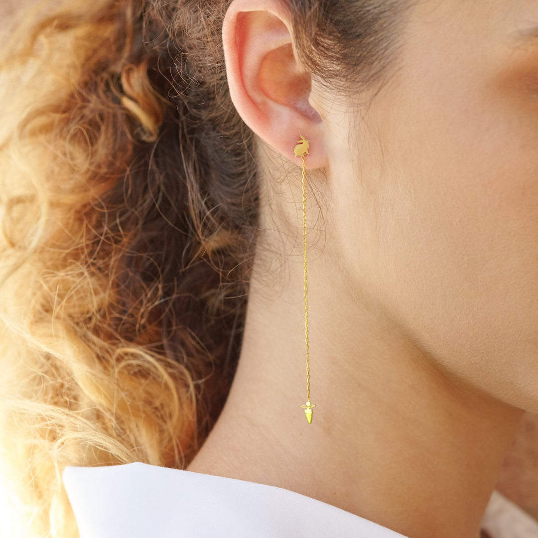 Bunny & Carrot Threader Earrings