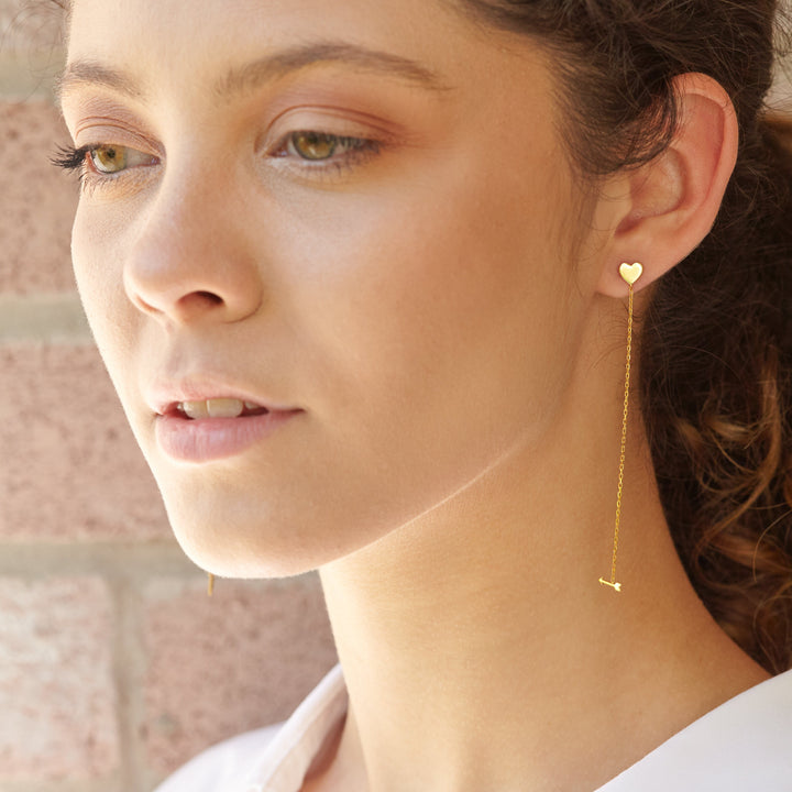 Heart Threader Earrings