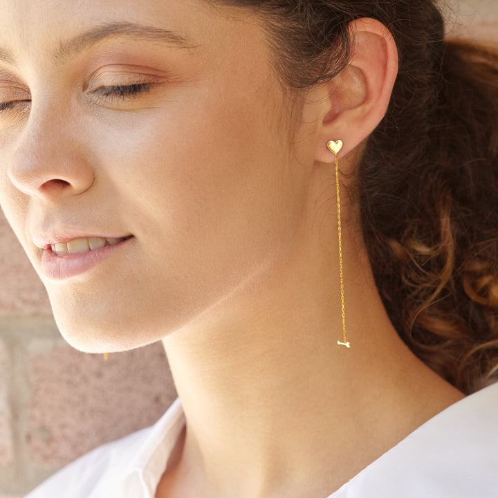 Heart Threader Earrings