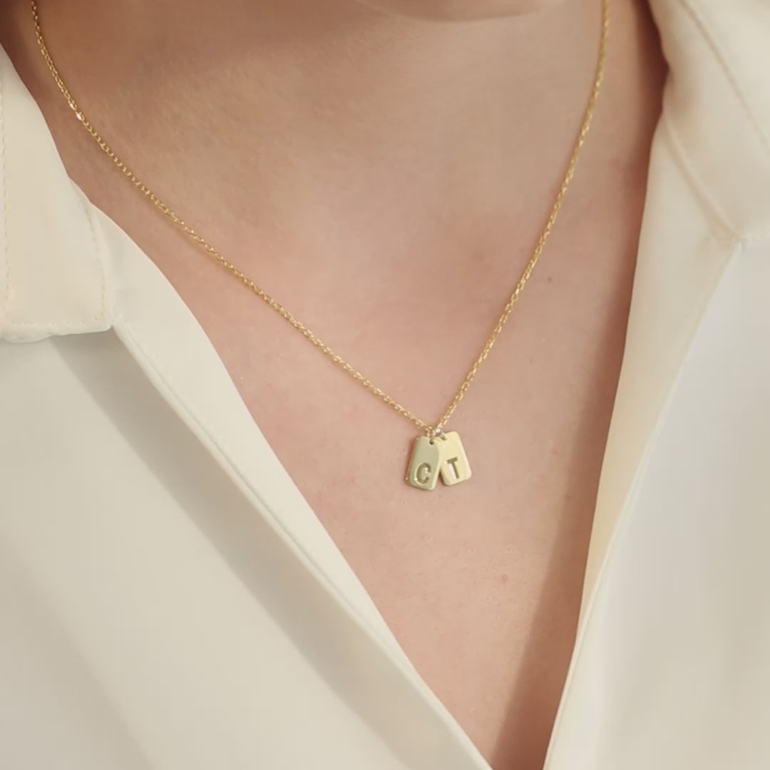 Personalized Initial Tag Pendant Necklace