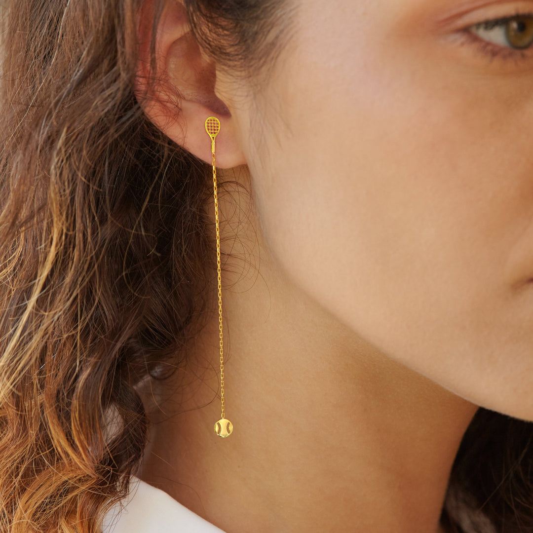 Tennis Racket & Ball Threader Earrings