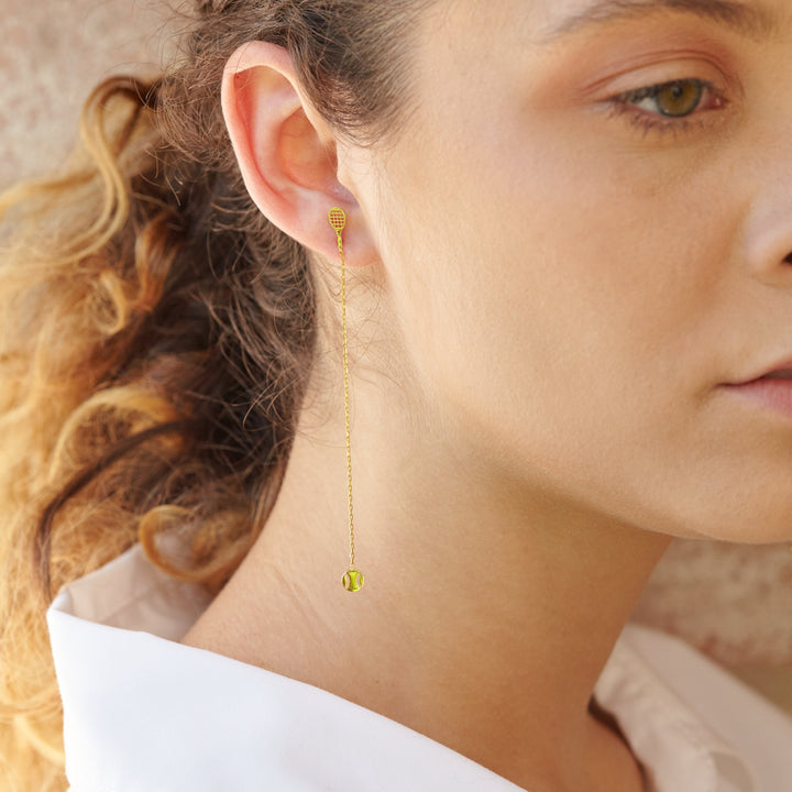 Tennis Racket & Ball Threader Earrings